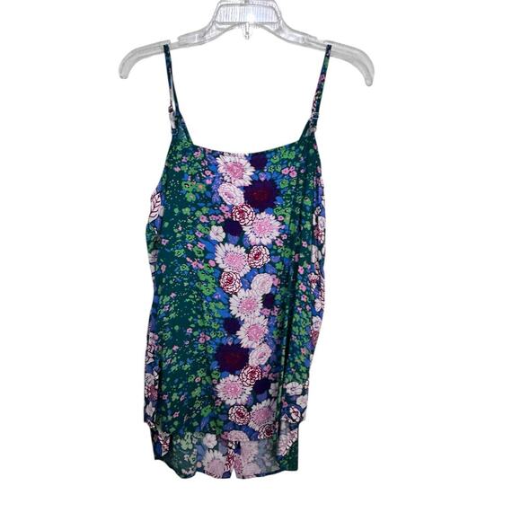 CAbi #5126 Women's Green Pink Isla Cami Flattering & Flirty Blouse Top Size M - Picture 3 of 6